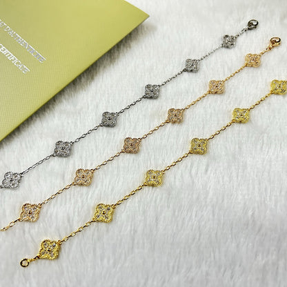 [sparkle Jewelry ]CLOVER 6 MOTIF DIAMOND BRACELET