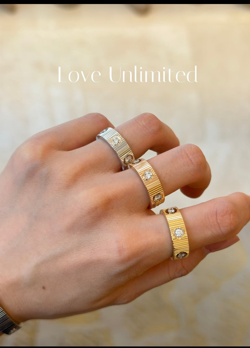 [Sparkle Jewelery]2026 New Arrival LOVE Unlimited Diamond Grooved Ring