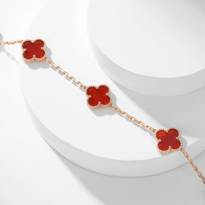 [sparkle Jewelry ]CLOVER 10 MOTIFS CARNELIAN NECKLACE