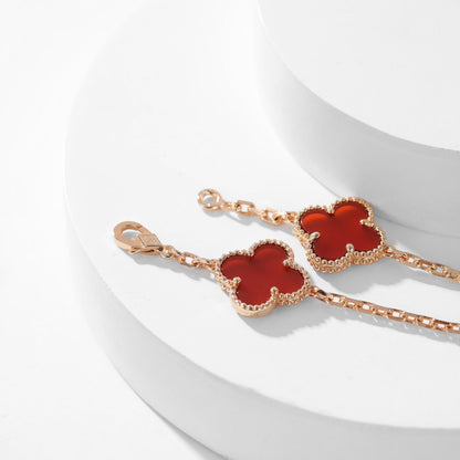 [sparkle Jewelry ]CLOVER 10 MOTIFS CARNELIAN NECKLACE