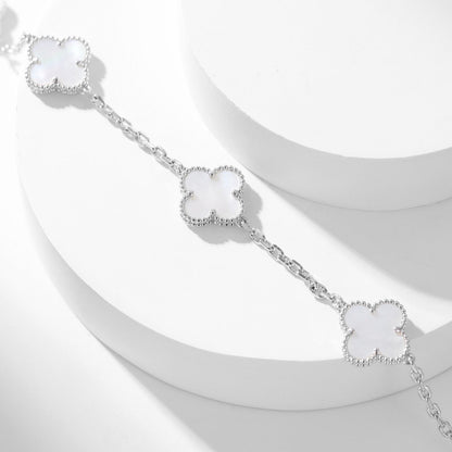 [sparkle Jewelry ]CLOVER 10 MOTIFS WHITE MOTHER OF PEARL NECKLACE