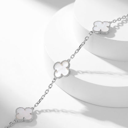 [sparkle Jewelry ]CLOVER 10 MOTIFS WHITE MOTHER OF PEARL NECKLACE