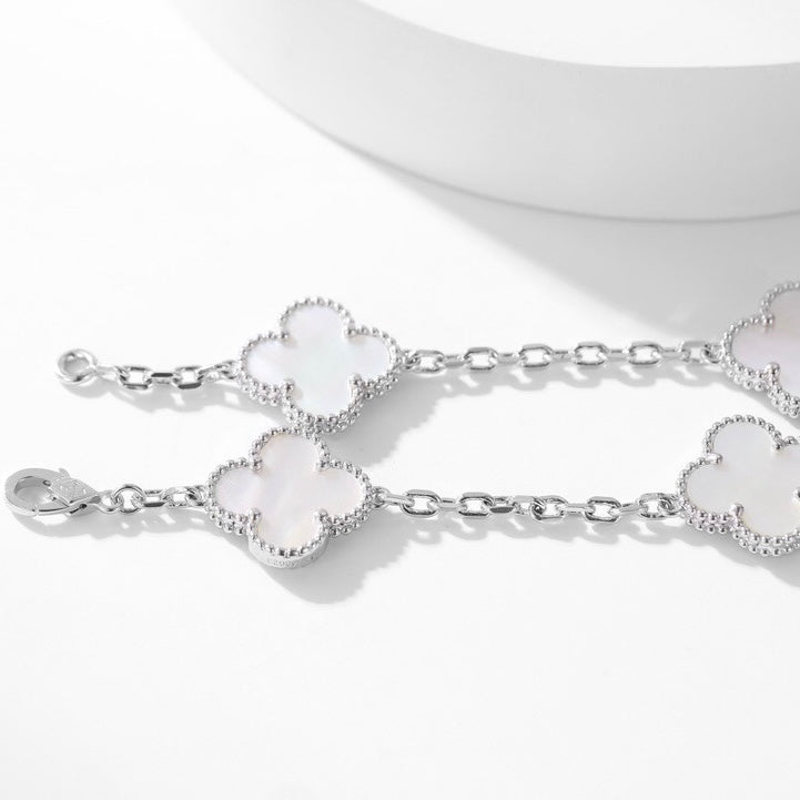 [sparkle Jewelry ]CLOVER 10 MOTIFS WHITE MOTHER OF PEARL NECKLACE