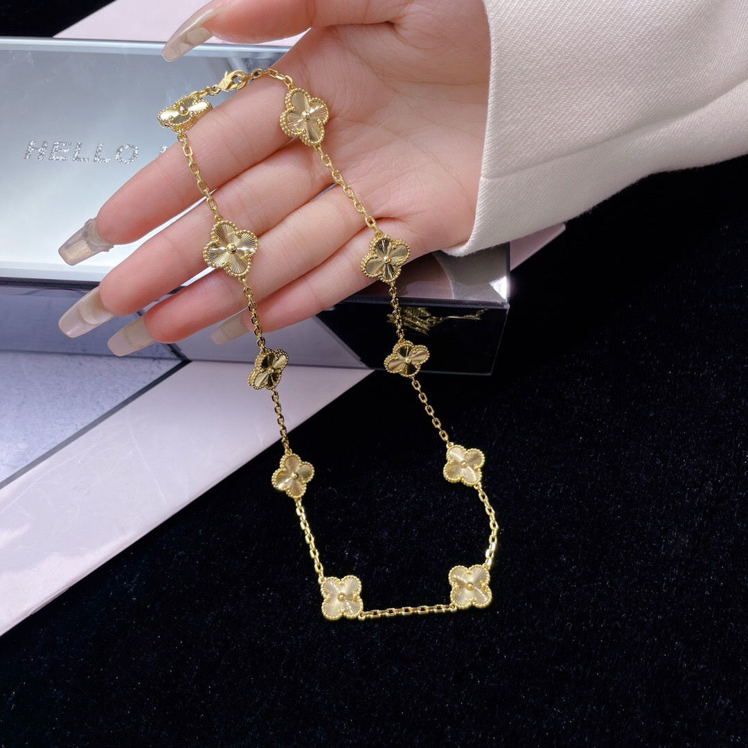 [sparkle Jewelry ]CLOVER 10 MOTIFS LASER NECKLACE