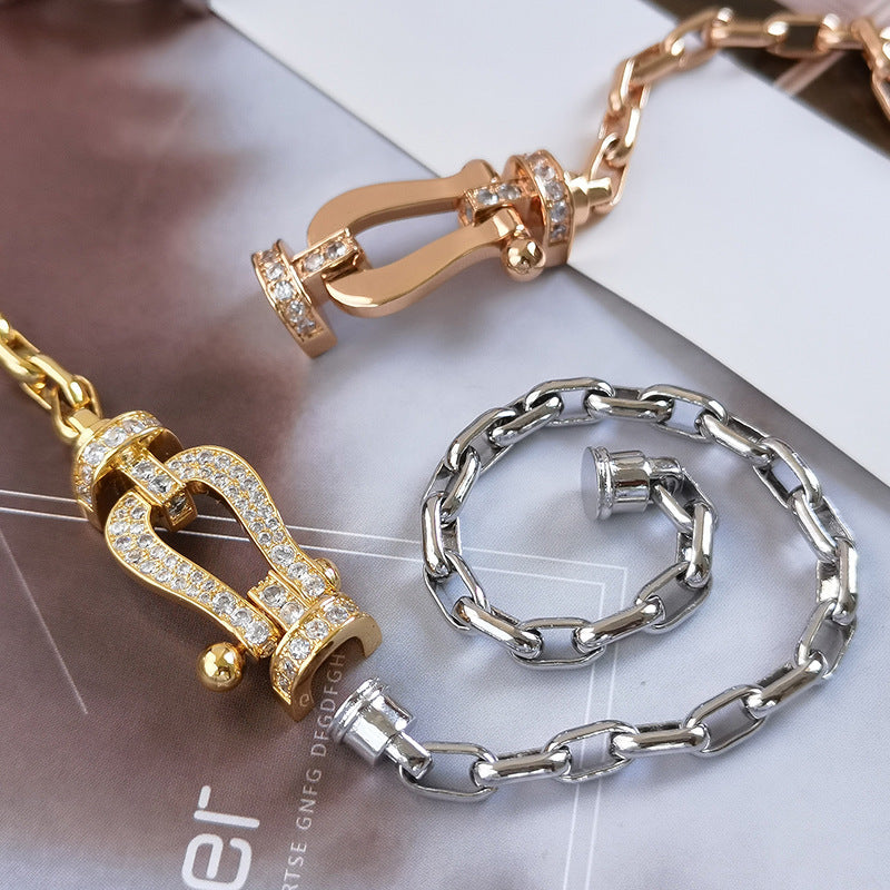[Sparkle]FORCE GROSSER HUFEISENVERSCHLUSS METALLARMBAND