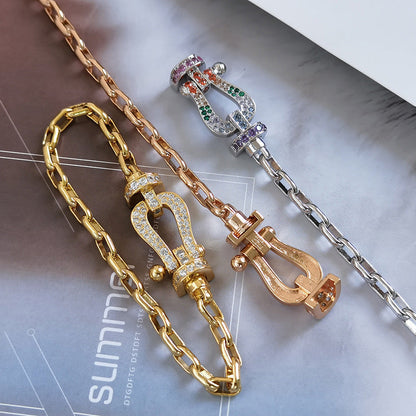 [Sparkle]FORCE GROSSER HUFEISENVERSCHLUSS METALLARMBAND