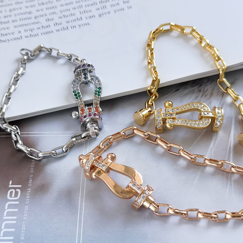 [Sparkle]FORCE GROSSER HUFEISENVERSCHLUSS METALLARMBAND