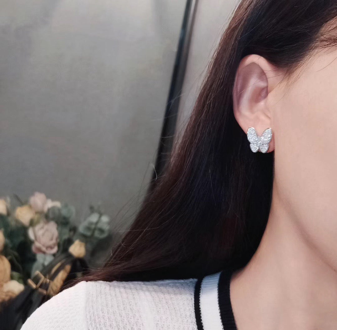[sparkle Jewelry ]BUTTERFLY ALL DIAMOND EARRINGS