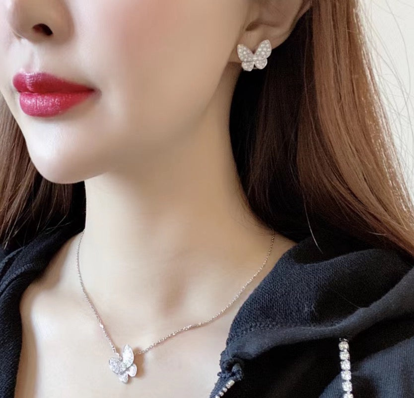 [sparkle Jewelry ]BUTTERFLY ALL DIAMOND EARRINGS