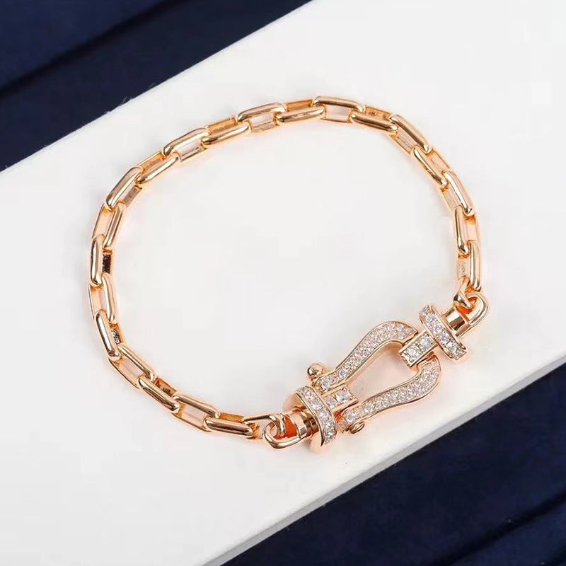 [Sparkle]FORCE GROSSER HUFEISENVERSCHLUSS METALLARMBAND