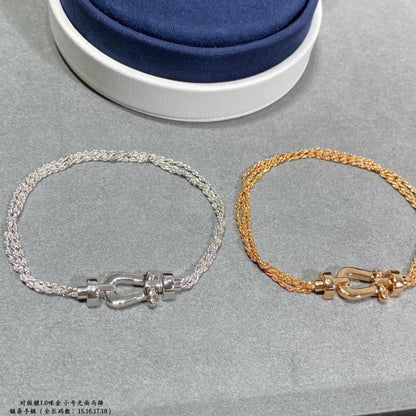 [sparkle Jewelry ]FORCE SMALL HORSESHOE  DIAMOND CHAIN ROPE BRACELET