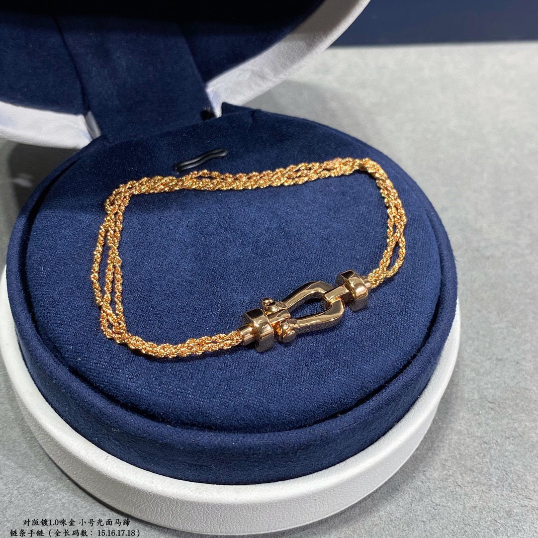 [sparkle Jewelry ]FORCE SMALL HORSESHOE  DIAMOND CHAIN ROPE BRACELET
