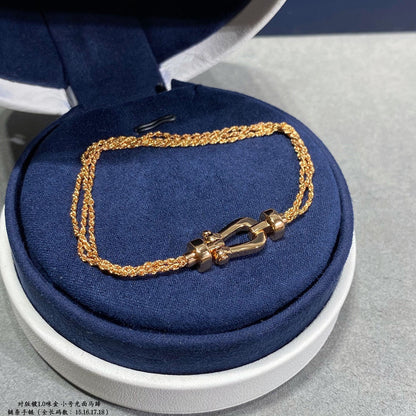 [sparkle Jewelry ]FORCE SMALL HORSESHOE  DIAMOND CHAIN ROPE BRACELET