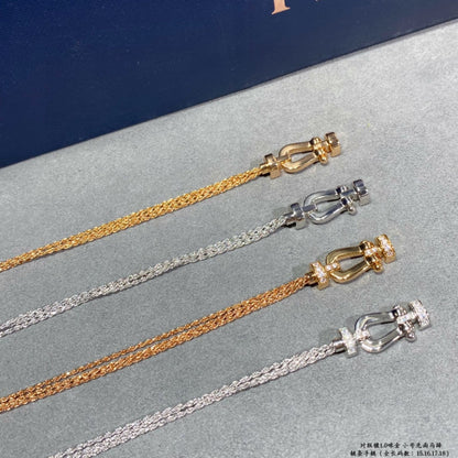 [sparkle Jewelry ]FORCE SMALL HORSESHOE  DIAMOND CHAIN ROPE BRACELET