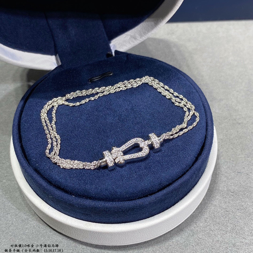 [sparkle Jewelry ]FORCE SMALL HORSESHOE  DIAMOND CHAIN ROPE BRACELET