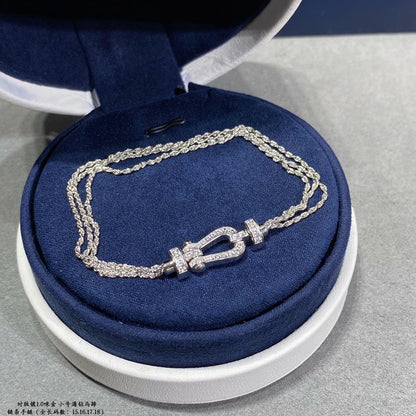 [sparkle Jewelry ]FORCE SMALL HORSESHOE  DIAMOND CHAIN ROPE BRACELET