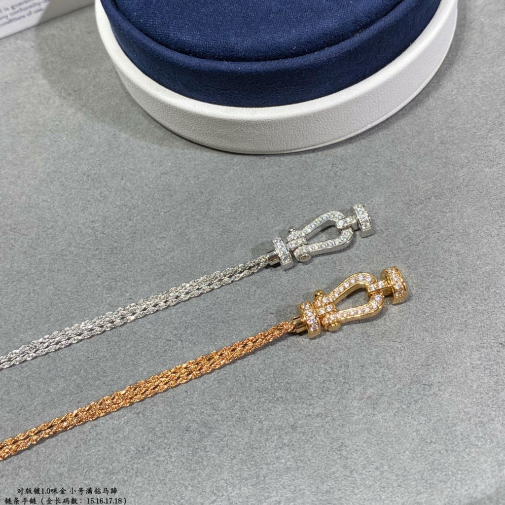 [sparkle Jewelry ]FORCE SMALL HORSESHOE  DIAMOND CHAIN ROPE BRACELET