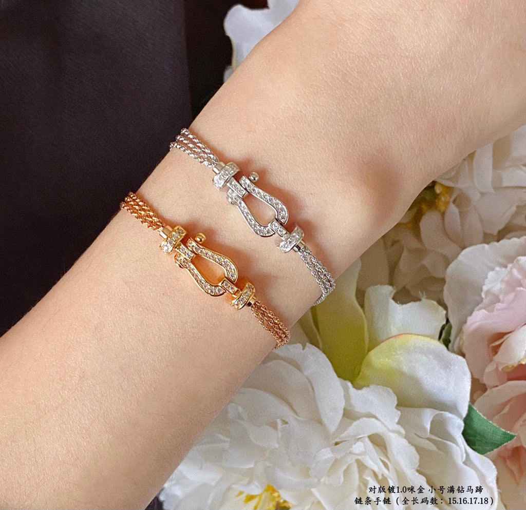 [sparkle Jewelry ]FORCE SMALL HORSESHOE  DIAMOND CHAIN ROPE BRACELET