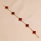 [sparkle Jewelry ] CLOVER 5 MOTIF RED CORNELIAN BRACELET COLLECTION