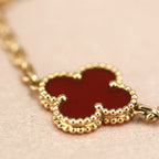[sparkle Jewelry ] CLOVER 5 MOTIF RED CORNELIAN BRACELET COLLECTION