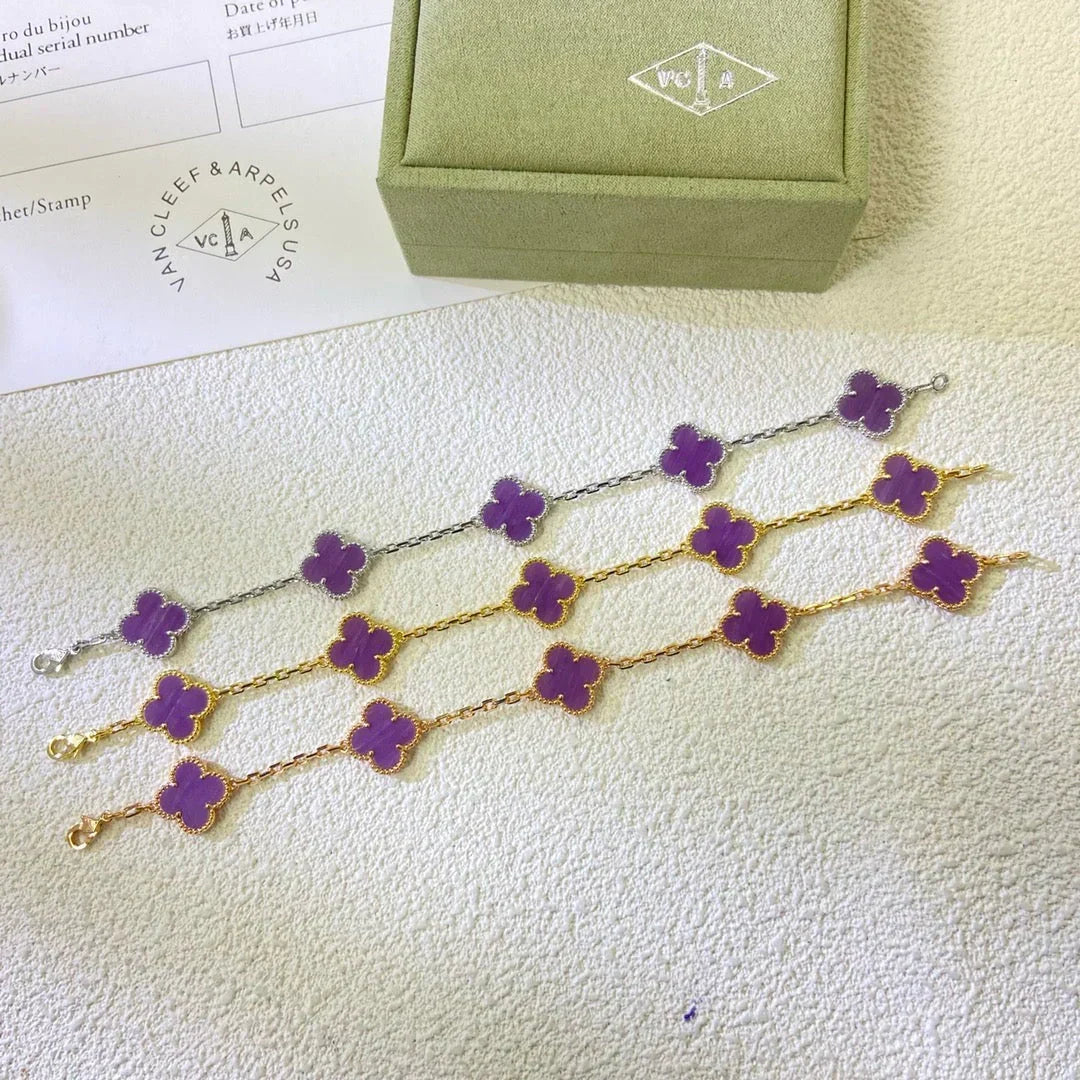 [sparkle Jewelry ] CLOVER 5 MOTIF VIOLET BRACELET COLLECTION
