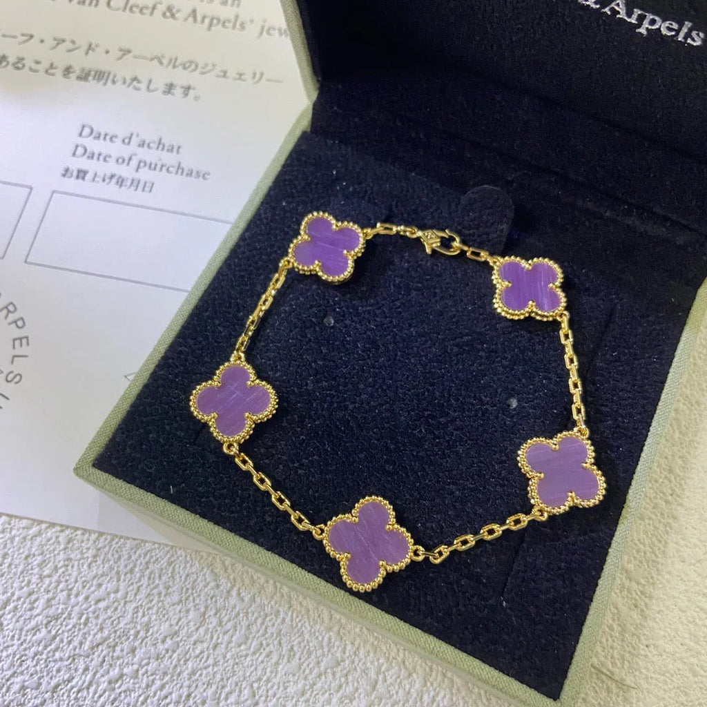 [sparkle Jewelry ] CLOVER 5 MOTIF VIOLET BRACELET COLLECTION