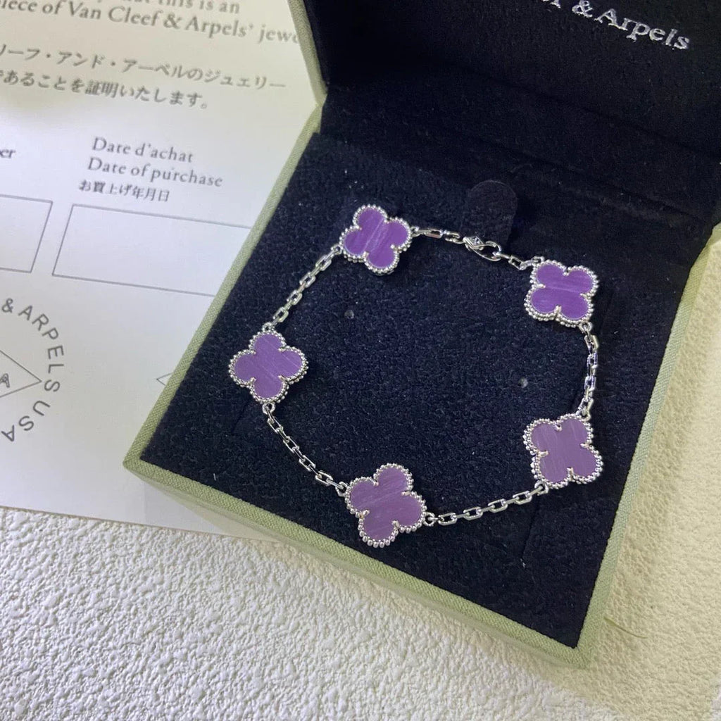 [sparkle Jewelry ] CLOVER 5 MOTIF VIOLET BRACELET COLLECTION