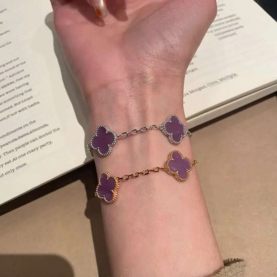 [sparkle Jewelry ] CLOVER 5 MOTIF VIOLET BRACELET COLLECTION