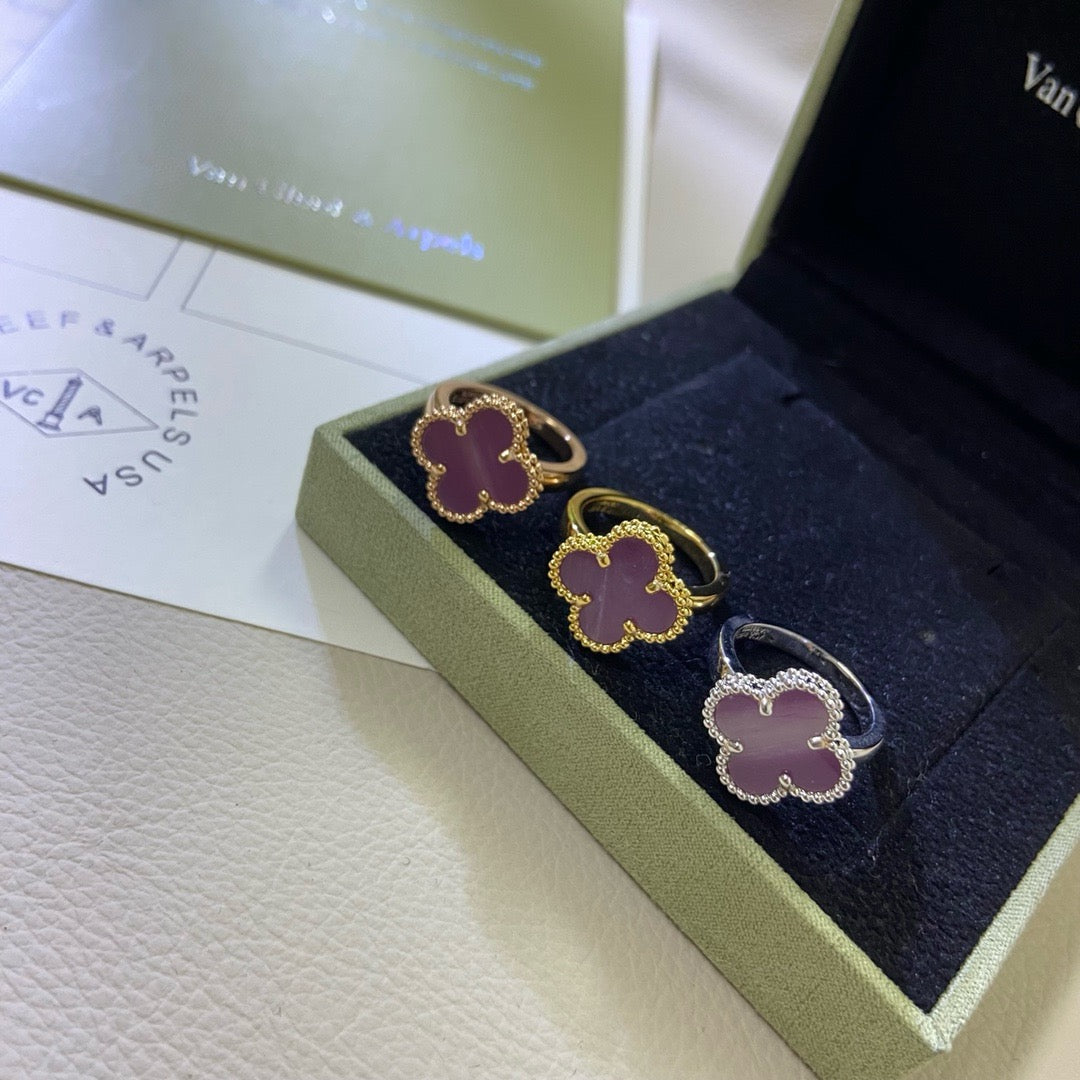 [sparkle Jewelry ]CLOVER  PURPLE VIOLET RING