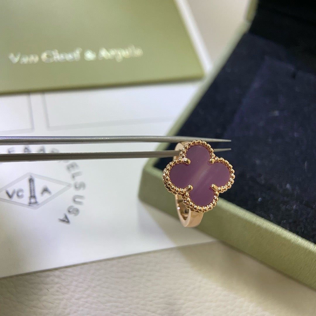 [sparkle Jewelry ]CLOVER  PURPLE VIOLET RING