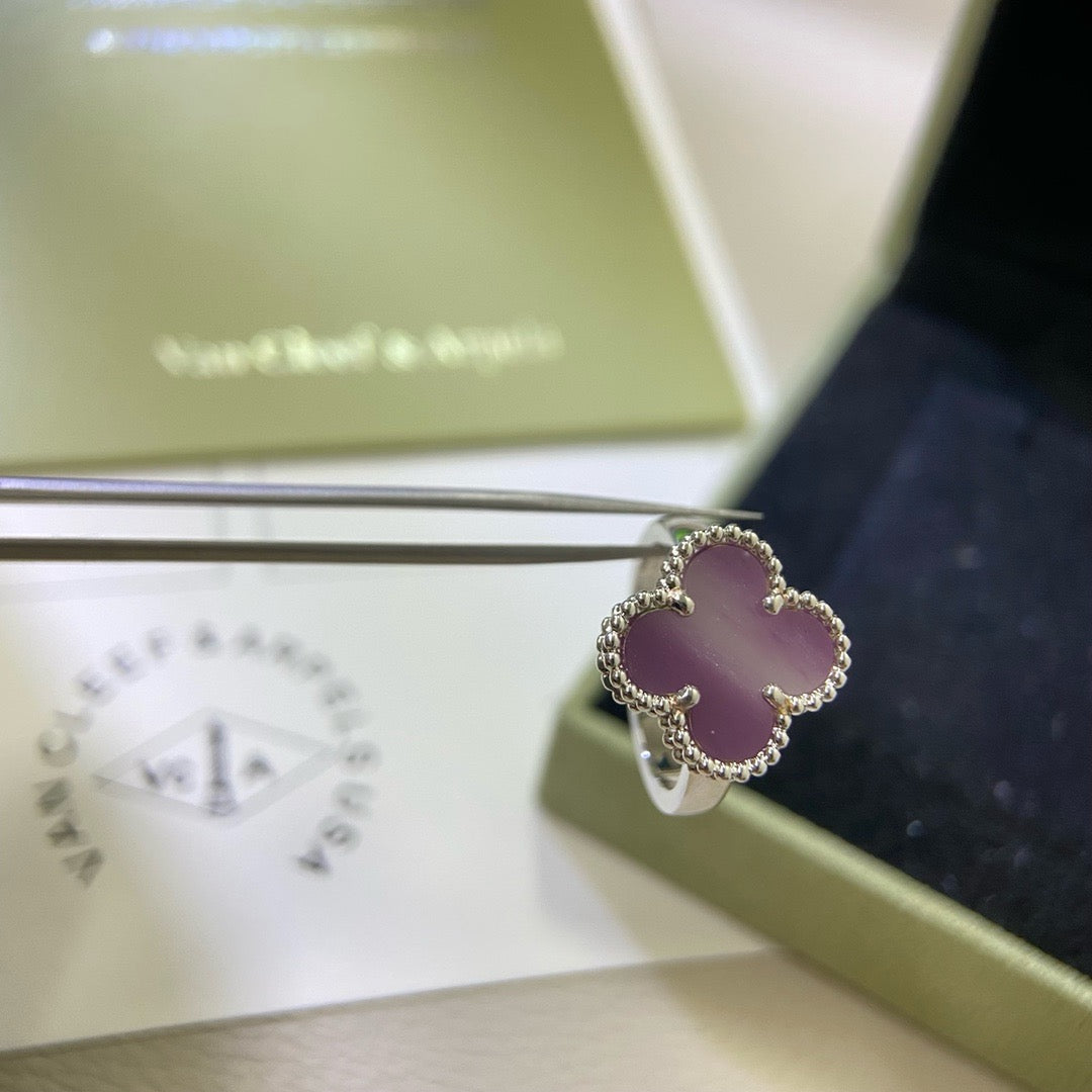 [sparkle Jewelry ]CLOVER  PURPLE VIOLET RING