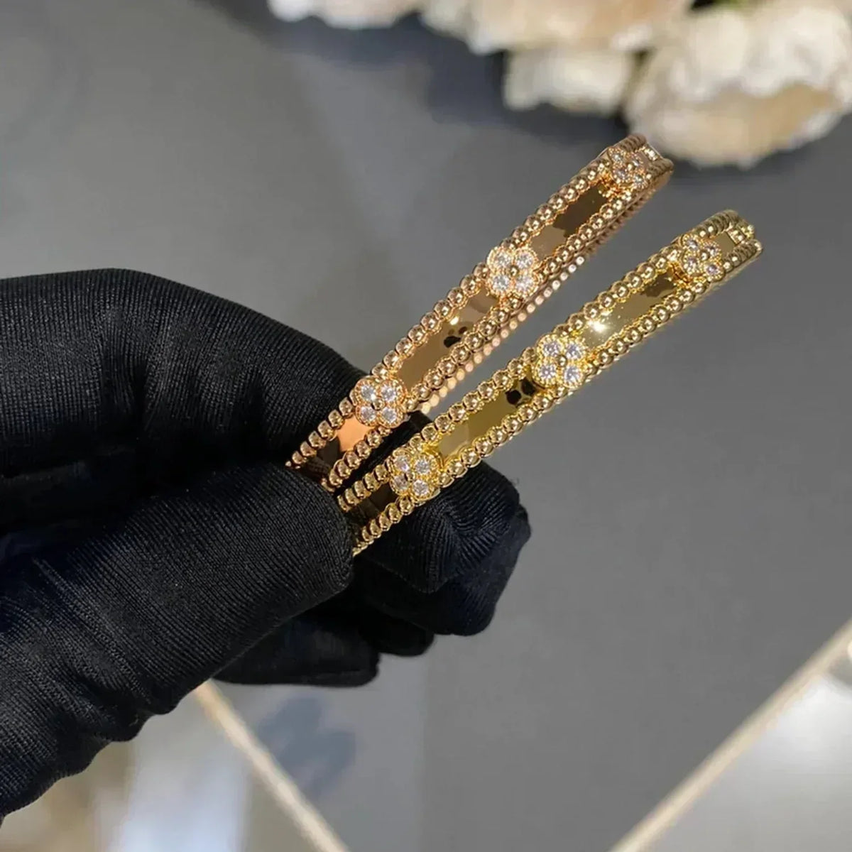 [sparkle Jewelry ]CLOVER BRACELET 4MM DIAMONDS