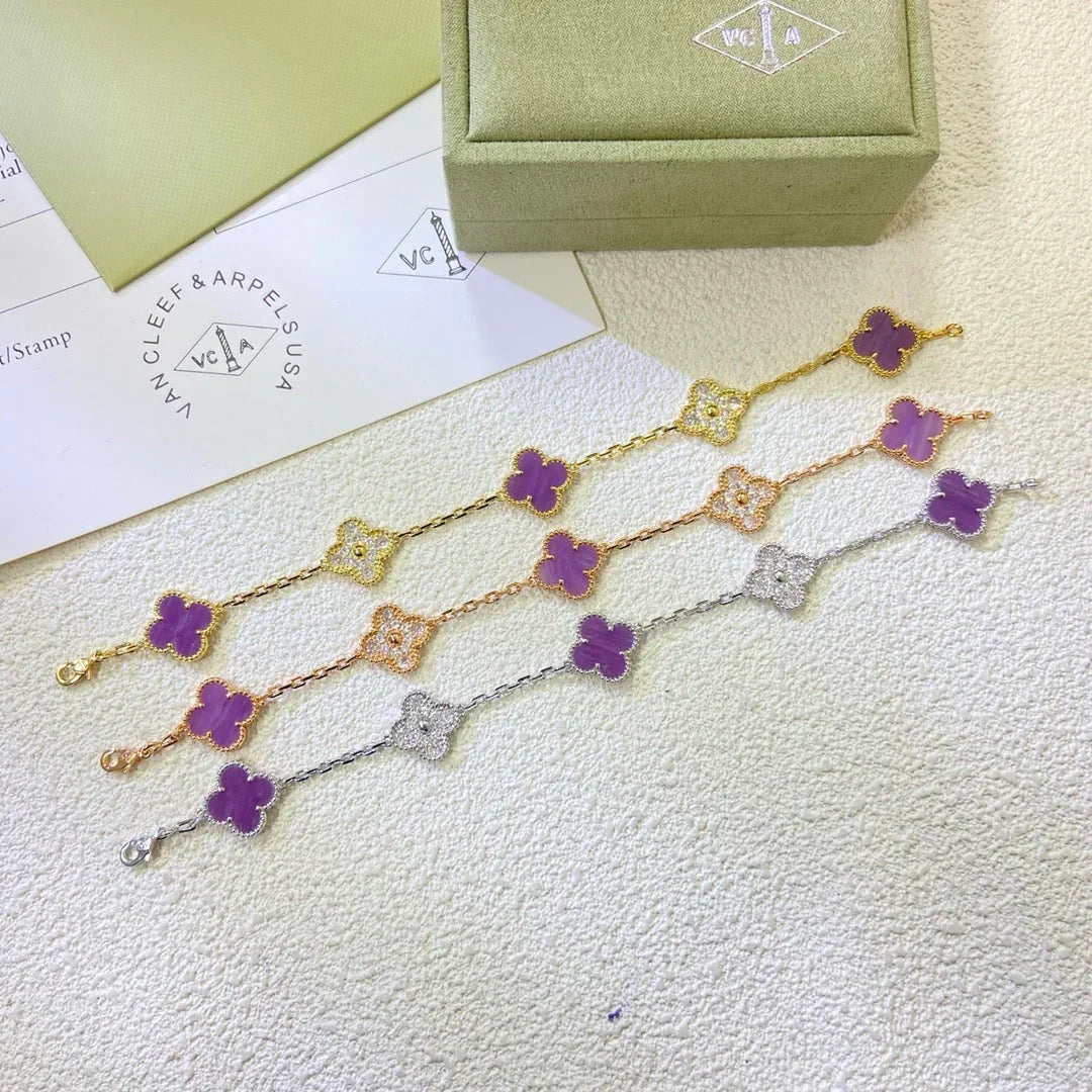 [sparkle Jewelry ] CLOVER 5 MOTIF VIOLET BRACELET COLLECTION