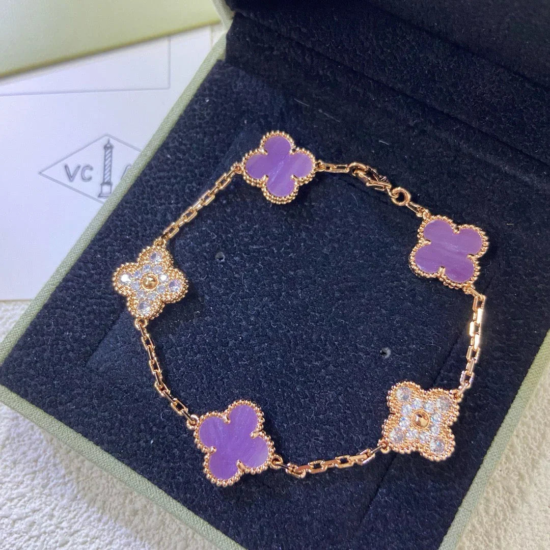 [sparkle Jewelry ] CLOVER 5 MOTIF VIOLET BRACELET COLLECTION