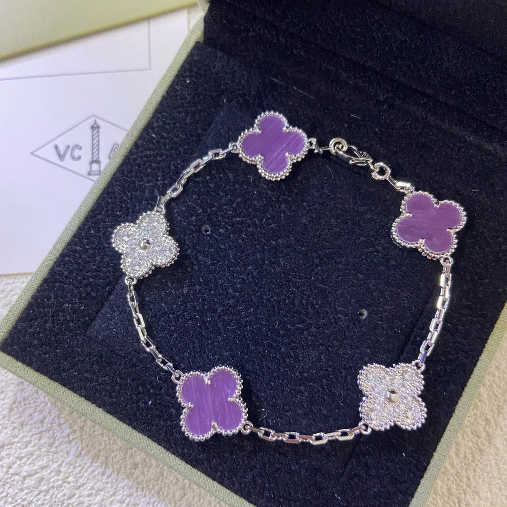 [sparkle Jewelry ] CLOVER 5 MOTIF VIOLET BRACELET COLLECTION