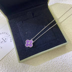 [sparkle Jewelry ]CLOVER 15MM DIAMOND  PURPLE VIOLET NECKLACE