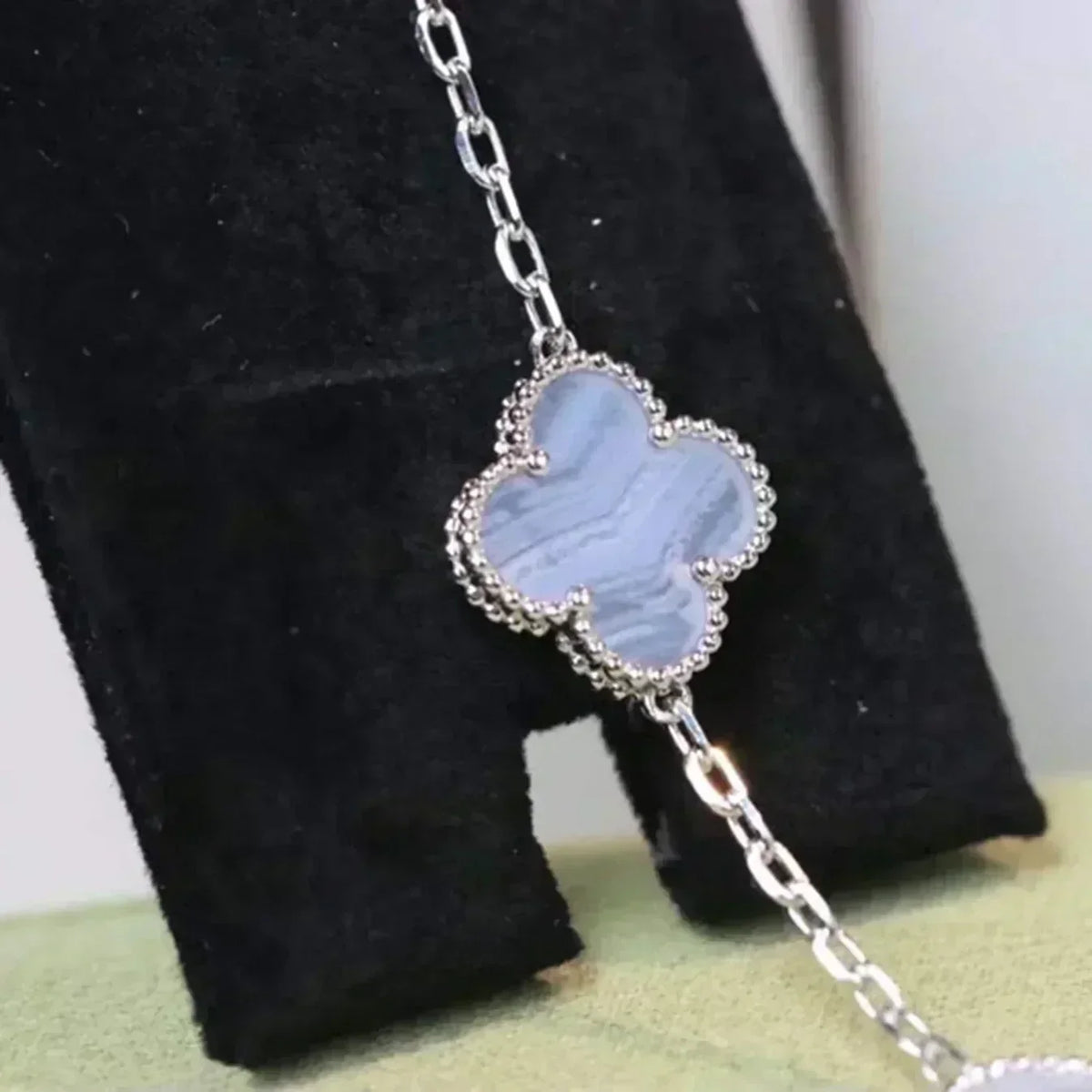 [sparkle Jewelry ] CLOVER 5 MOTIF PURPLE CHALCEDONY BRACELET COLLECTION