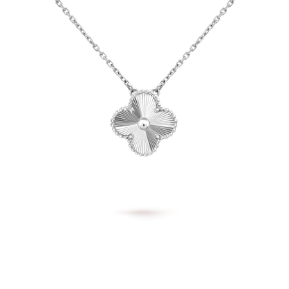 [Sparkle]15MM KLEEBLATT ANHÄNGER HALSKETTE WEISSGOLD KOLLEKTION