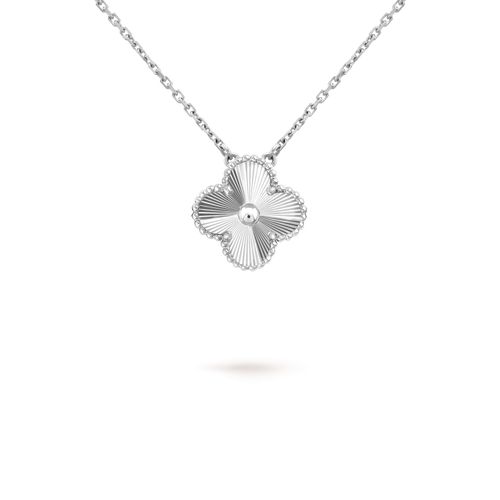 [Sparkle]15MM KLEEBLATT ANHÄNGER HALSKETTE WEISSGOLD KOLLEKTION