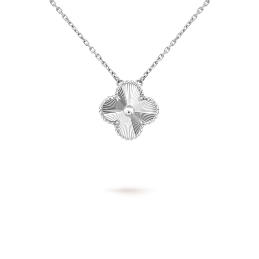 [Sparkle]15MM KLEEBLATT ANHÄNGER HALSKETTE WEISSGOLD KOLLEKTION