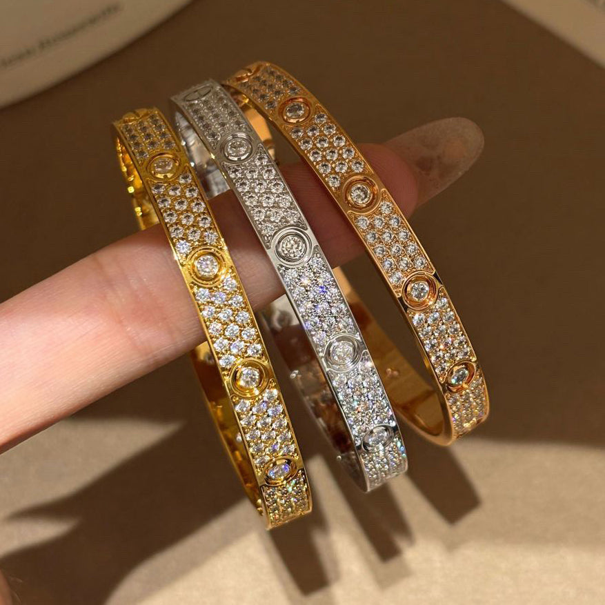 [sparkle Jewelery]LOVE BRACELET 6.1MM DIAMOND-PAVED 10 BIG DIAMONDS