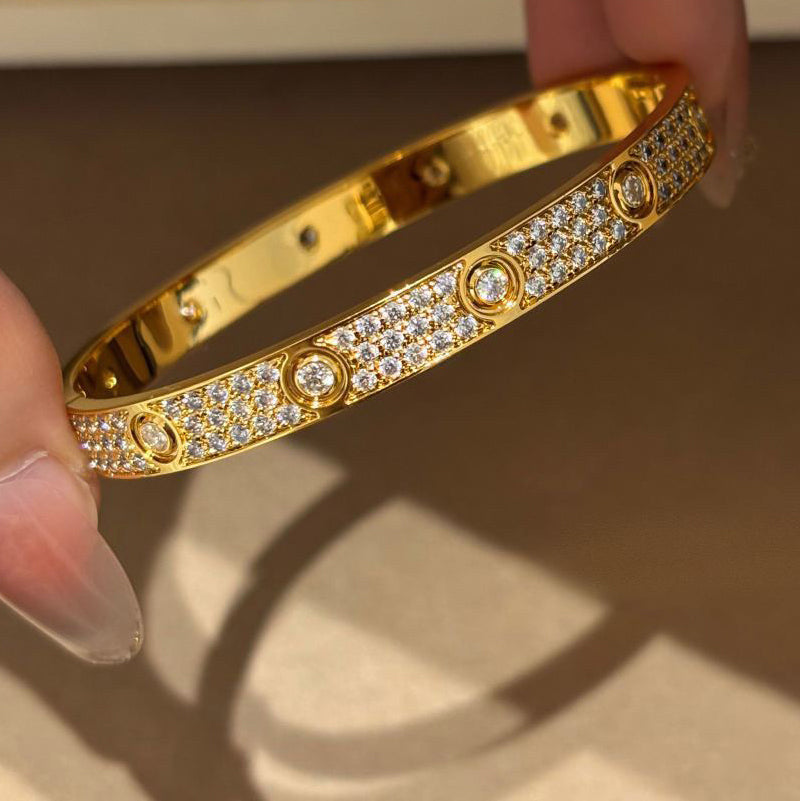 [sparkle Jewelery]LOVE BRACELET 6.1MM DIAMOND-PAVED 10 BIG DIAMONDS