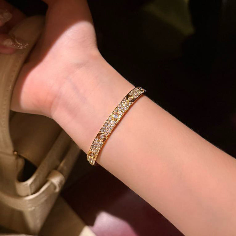 [sparkle Jewelery]LOVE BRACELET 6.1MM DIAMOND-PAVED 10 BIG DIAMONDS