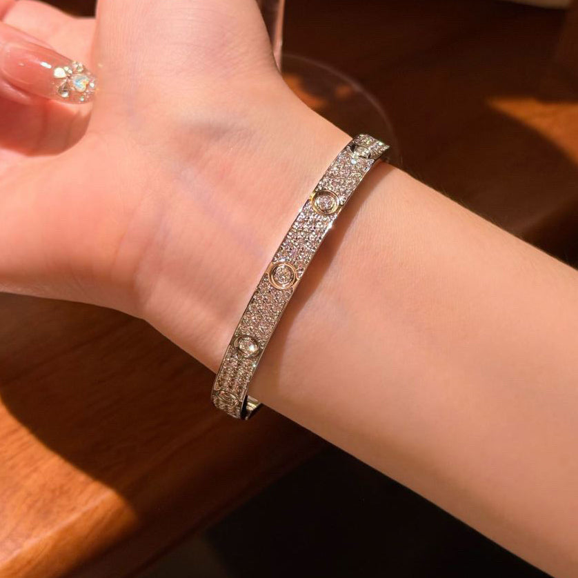 [sparkle Jewelery]LOVE BRACELET 6.1MM DIAMOND-PAVED 10 BIG DIAMONDS