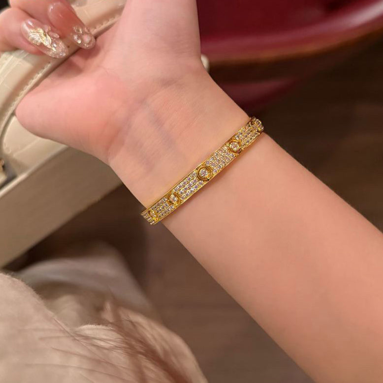 [sparkle Jewelery]LOVE BRACELET 6.1MM DIAMOND-PAVED 10 BIG DIAMONDS