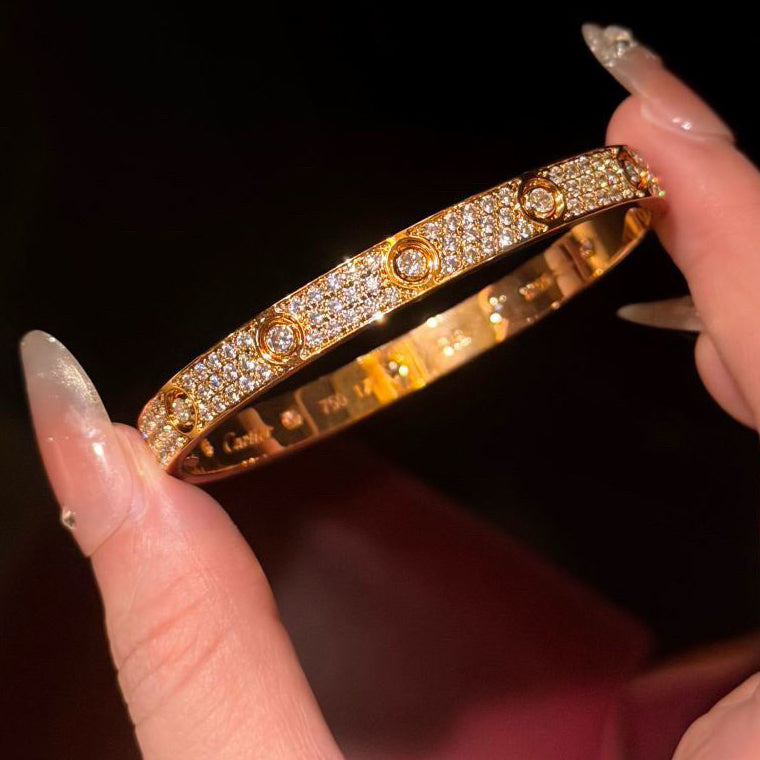 [sparkle Jewelery]LOVE BRACELET 6.1MM DIAMOND-PAVED 10 BIG DIAMONDS