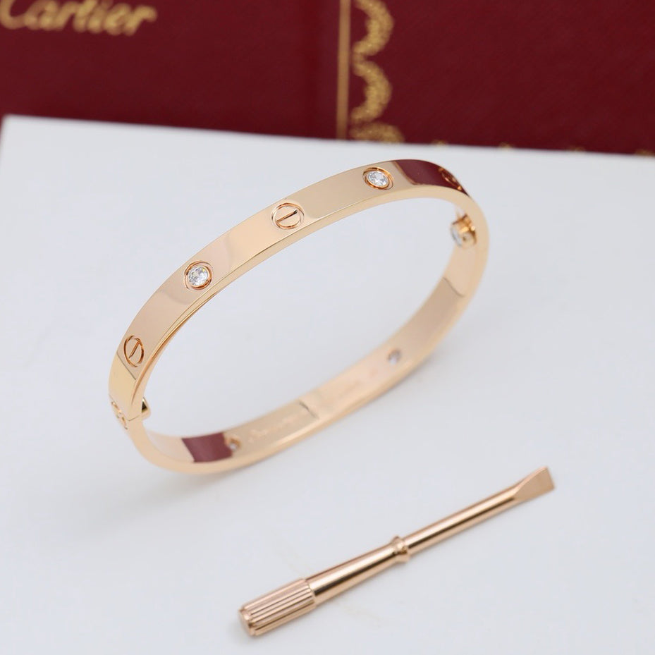 [sparkle Jewelery]LOVE BRACELET 6.1MM 4 DIAMONDS