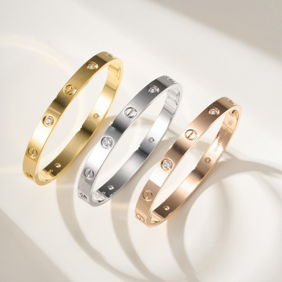 [sparkle Jewelery]LOVE BRACELET 6.1MM 4 DIAMONDS