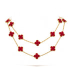 [sparkle Jewelry ]CLOVER 20 MOTIFS CARNELIAN NECKLACE