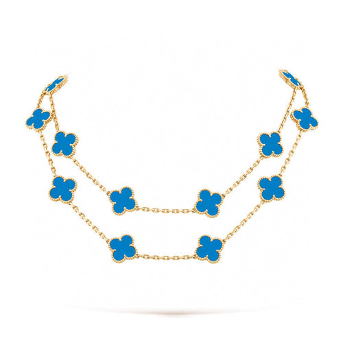 [sparkle Jewelry ]CLOVER 20 MOTIFS BLUE AGATE GOLD